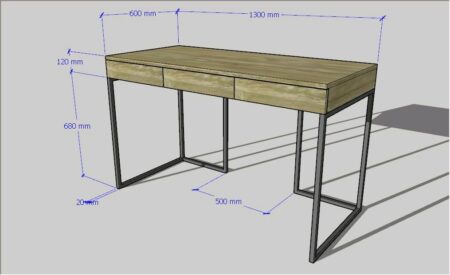 Лофт Стол письменный LOFT TABLE DUB FULL WOOD-04 | Easyloft