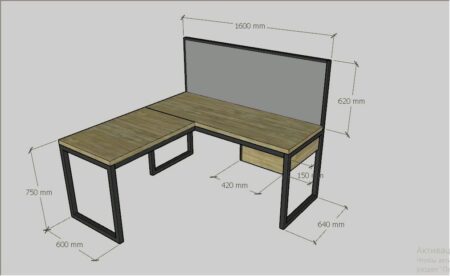 Угловой письменный стол лофт LOFT TABLE L-31 | Easyloft